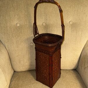 VINTAGE JAPANESE IKEBANA VASE/BASKET Late Meiji Period Height 19”